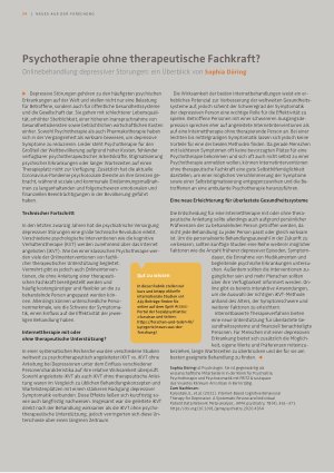 Vorschauseite 1: Psychotherapie ohne therapeutische Fachkraft?