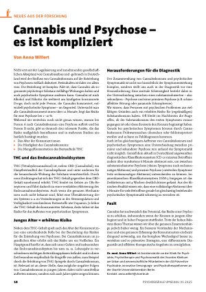 Vorschauseite 1: Cannabis und Psychose – es ist kompliziert