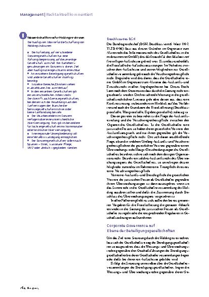 Vorschauseite 3: Corporate Governance Auskunftsrechte und Kompetenzen im Klinikkonzern