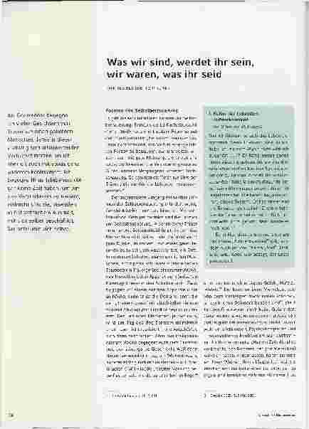 Vorschauseite 1: Was wir sind, werdet ihr sein, wir waren, was ihr seid.