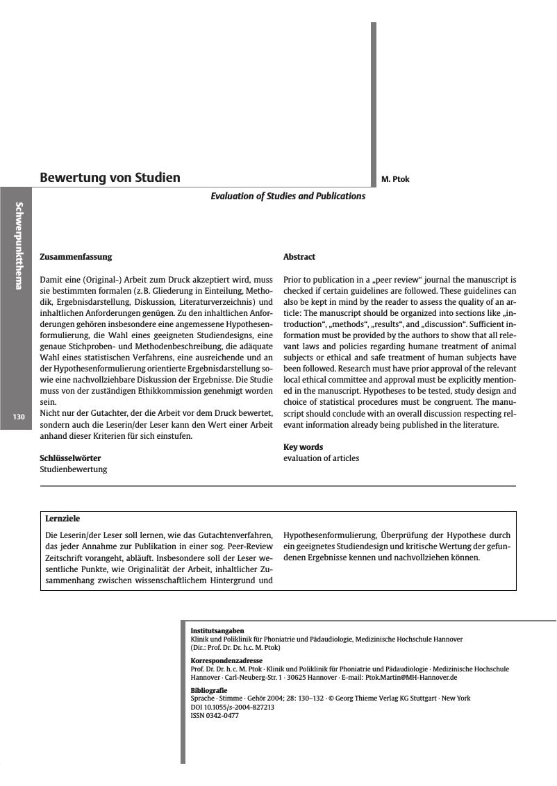 Vorschauseite 1: Bewertung von Studien
