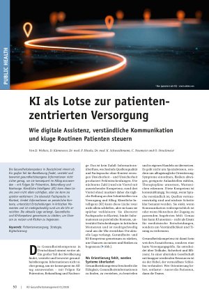 Vorschauseite 1: KI als Lotse zur patientenzentrierten Versorgung Wie digitale Assistenz, verständliche Kommunikation und kluge Routinen Patienten steuern