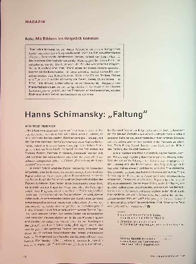 Vorschauseite 1: Hanns Schimansky: „Faltung"