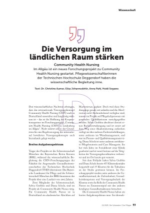 Vorschauseite 1: Die Versorgung im ländlichen Raum stärken