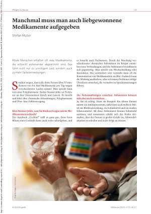 Vorschauseite 1: Manchmal muss man auch liebgewonnene Medikamente aufgegeben