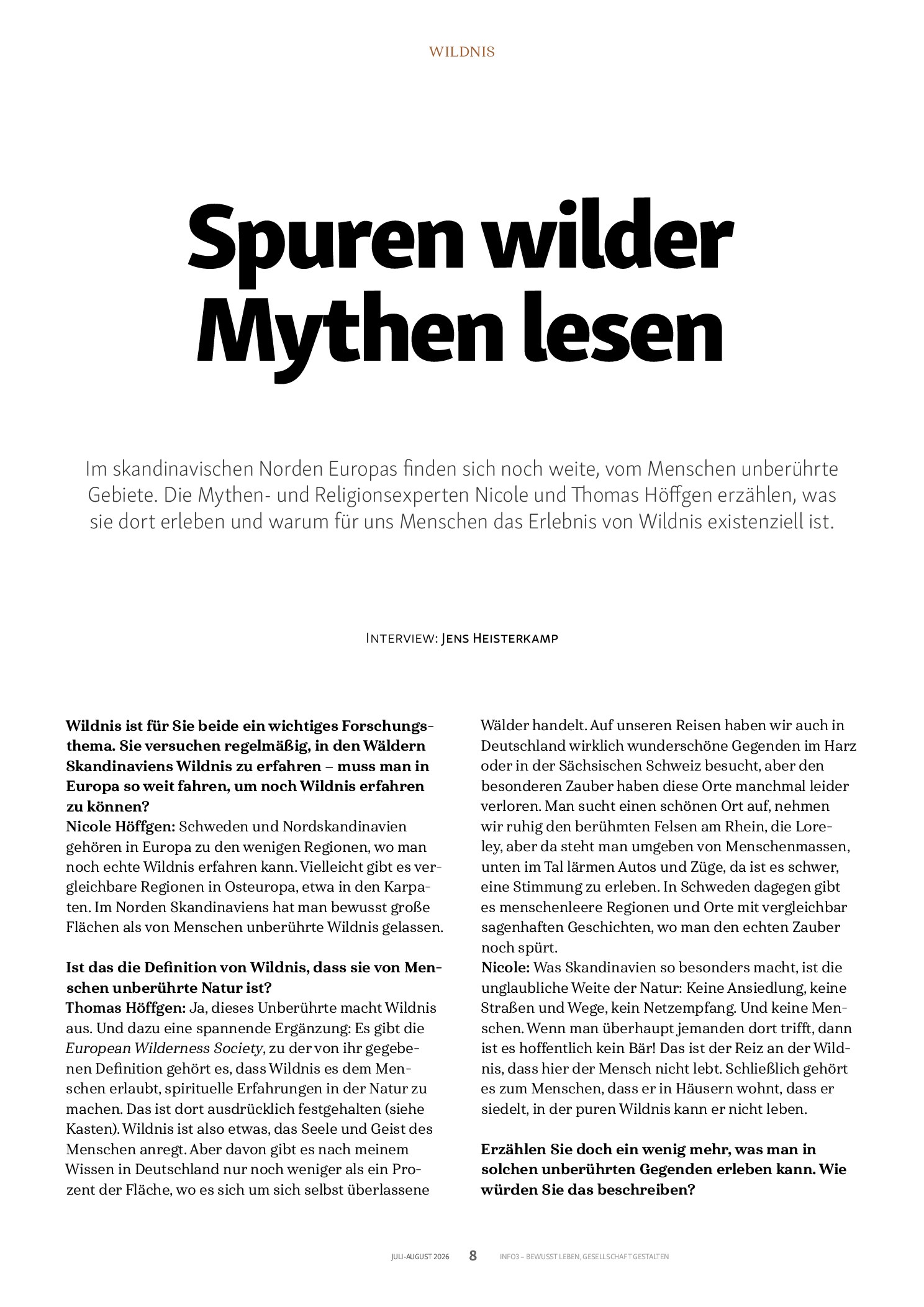 Vorschauseite 1: Wildnis – Spuren wilder Mythen lesen
