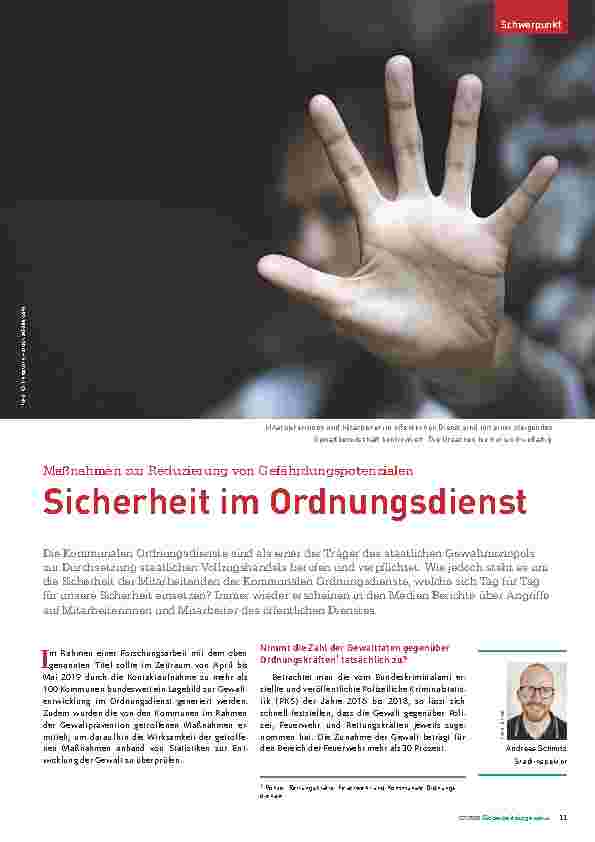 Vorschauseite 1: Maßnahmen zur Reduzierung von Gefährdungspotenzialen im Ordnungsdienst