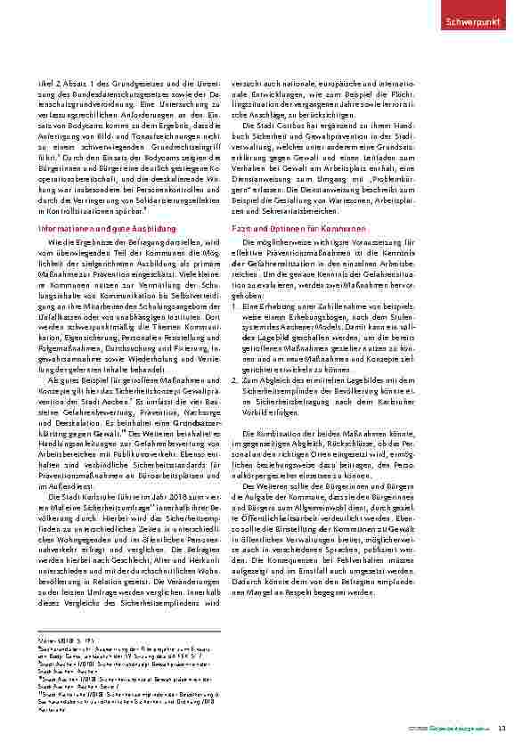 Vorschauseite 3: Maßnahmen zur Reduzierung von Gefährdungspotenzialen im Ordnungsdienst