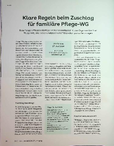Vorschauseite 1: Klare Regeln beim Zuschlag für familiäre Pflege-WG
