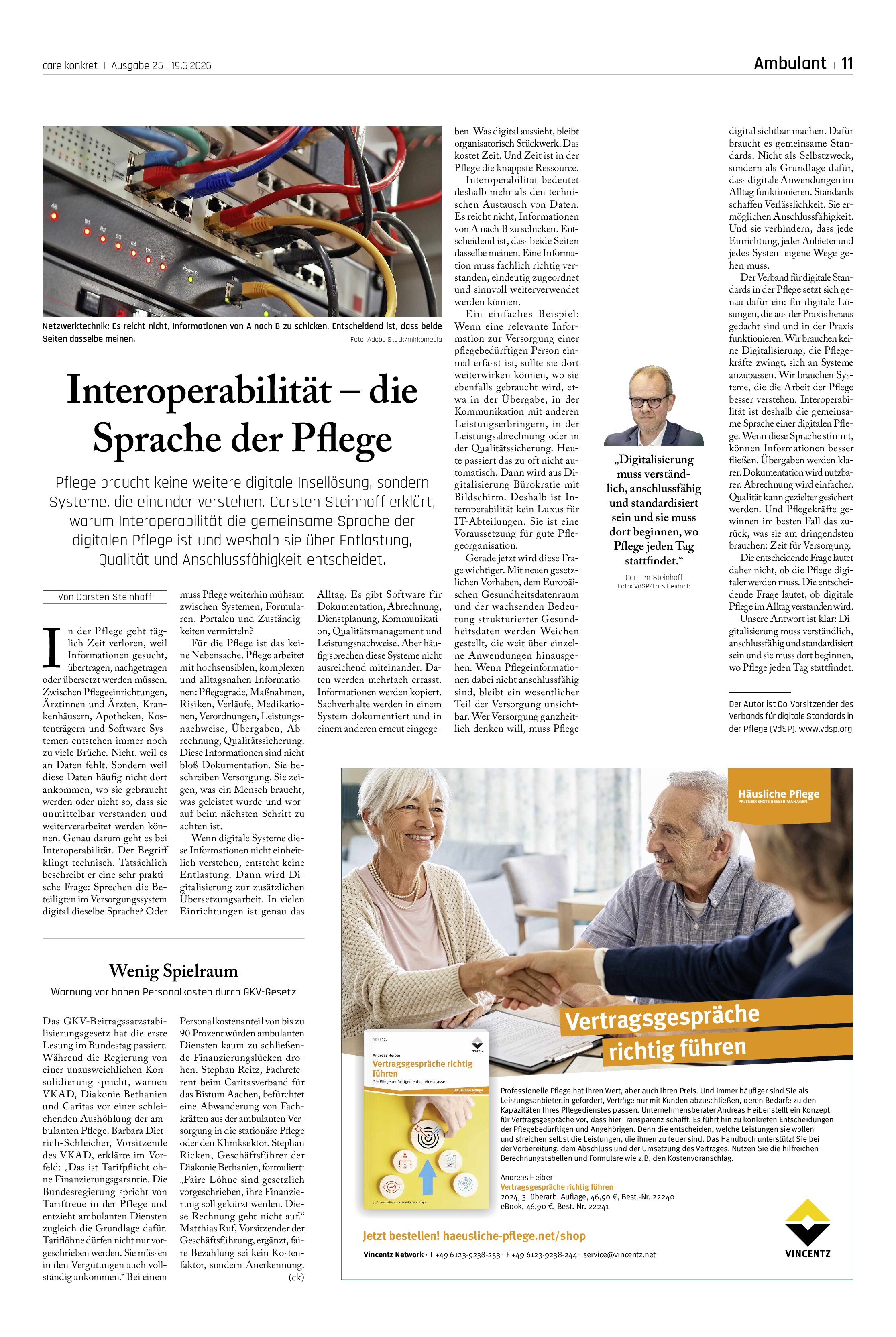 Vorschauseite 1: Interoperabilität – Die Sprache der Pflege