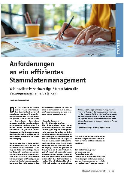 Vorschauseite 1: Anforderungen an ein effizientes Stammdatenmanagement