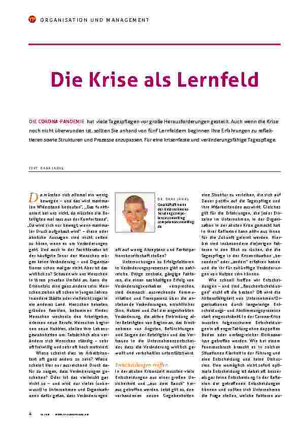 Vorschauseite 1: Die Krise als Lernfeld