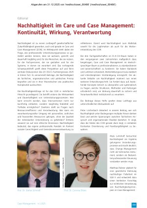 Vorschauseite 1: Nachhaltigkeit im Care und Case Management: Kontinuität, Wirkung, Verantwortung
