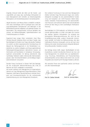 Vorschauseite 2: Nachhaltigkeit im Care und Case Management: Kontinuität, Wirkung, Verantwortung