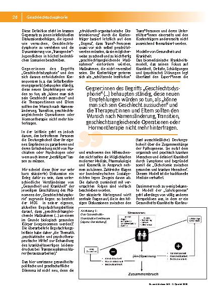 Vorschauseite 2: Zur gesundheitspolitischen-konzeptionellen Diskussion um Gesundheit und Krankheit am Beispiel der Geschlechtsdysphorie