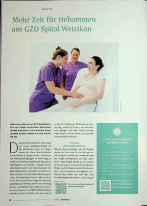 Vorschauseite 1: Mehr Zeit für Hebammen am GZO Spital Wetzikon