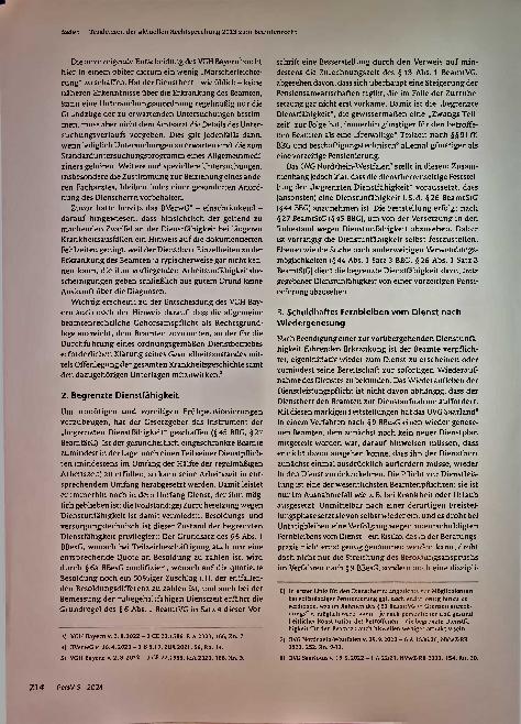 Vorschauseite 2: Tendenzen der aktuellen Rechtsprechung 2023 zum Beamtenrecht