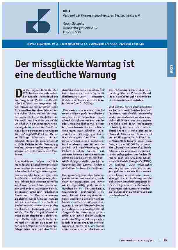 Vorschauseite 1: Der missglückte Warntag ist eine deutliche Warnung.