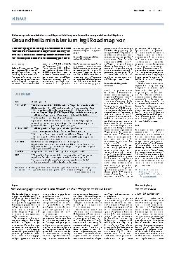 Vorschauseite 1: Gesundheitsministerium legt Roadmap vor