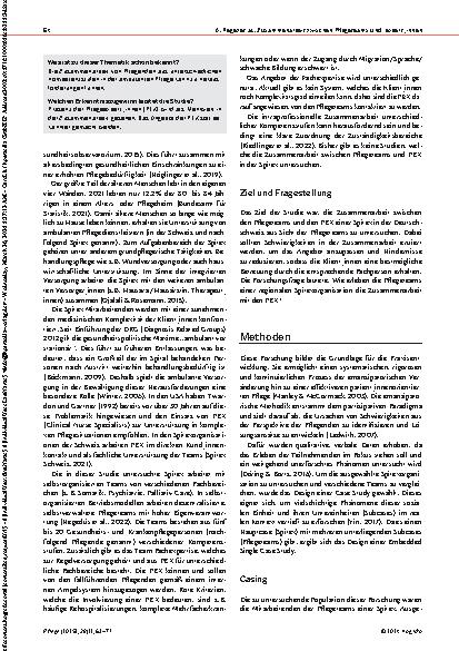 Vorschauseite 2: Zusammenarbeit zwischen Pflegeteams und Pflegeexpert_innen in der ambulanten Pflege