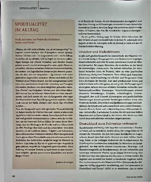 Vorschauseite 2: Was können wir tun, um Suizide zu verhindern?