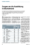 Vorschauseite 1: Sorgen um die Ausbildung in Deutschland