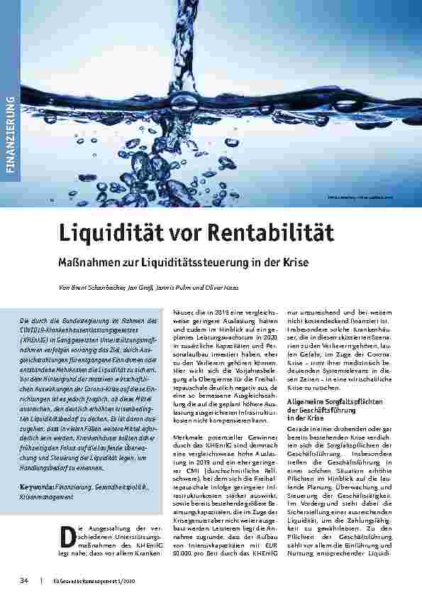 Vorschauseite 1: Liquidität vor Rentabilität: Maßnahmen zur Liquiditätssteuerung in der Krise