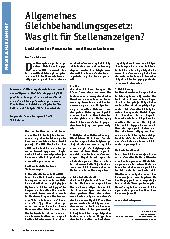 Vorschauseite 1: Allgemeines Gleichbehandlungsgesetz: Was gilt für Stellenanzeigen?