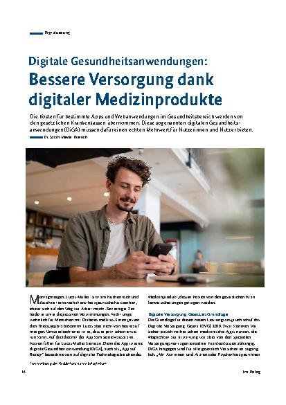 Vorschauseite 1: Digitale Gesundheitsanwendungen: Bessere Versorgung dank digitaler Medizinprodukte