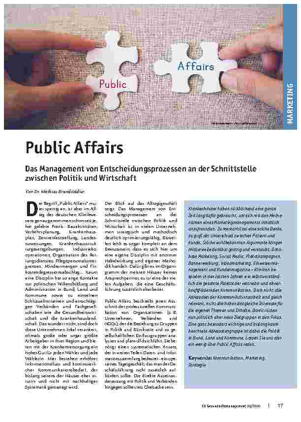 Vorschauseite 1: Public Affairs: Das Management von Entscheidungsprozessen an der Schnittstelle zwischen Politik und Wirtschaft