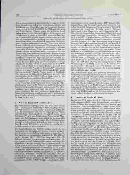 Vorschauseite 2: Barrierefreie Webseiten öffentlicher Stellen nach der EU-Richtlinie 2016/2102 und ihre Durchsetzung insbesondere mittels Verbandsklagen.
