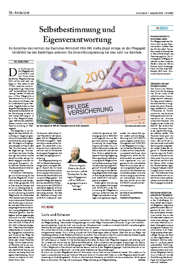 Vorschauseite 1: Selbstbestimmung und Eigenverantwortung