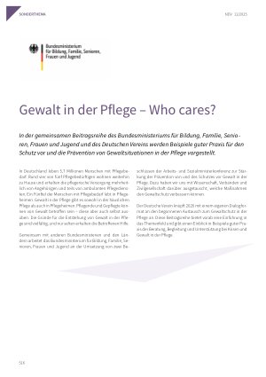Vorschauseite 1: Wie Pflegenottelefone in Krisen und bei Gewalt in der Pflege weiterhelfen