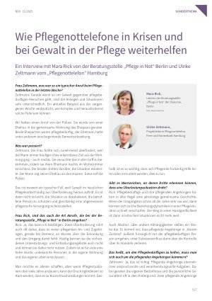 Vorschauseite 2: Wie Pflegenottelefone in Krisen und bei Gewalt in der Pflege weiterhelfen