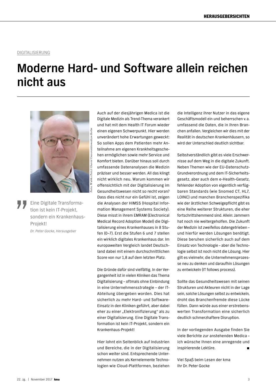 Vorschauseite 1: Digitalisierung: Moderne Hardund Software allein reichen nicht aus