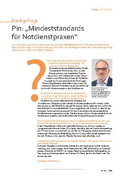 Vorschauseite 1: Hinweis: „Mindeststandards für Notdienstpraxen“
