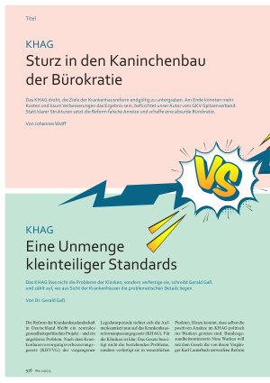 Vorschauseite 1: KHAG Sturz in den Kaninchenbau der Bürokratie