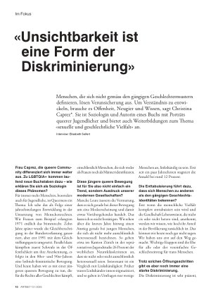 Vorschauseite 1: «Unsichtbarkeit ist eine Form der Diskriminierung»