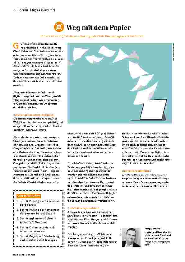 Vorschauseite 1: Weg mit dem Papier! Checklisten digitalisieren – das digitale Qualitätsmanagementhandbuch