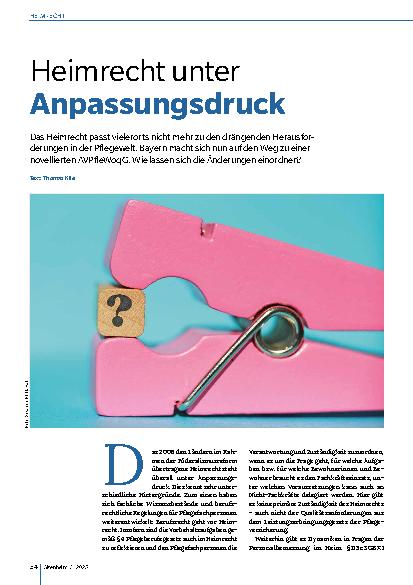 Vorschauseite 1: Heimrecht unter Anpassungsdruck