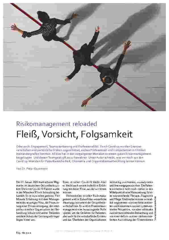 Vorschauseite 1: Risikomanagement reloaded: Fleiß, Vorsicht, Folgsamkeit