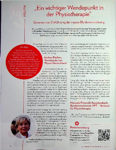 Vorschauseite 1: „Ein wichtiger Wendepunkt in der Physiotherapie“