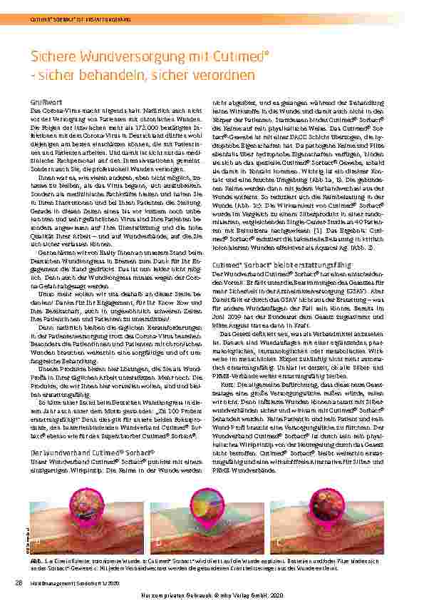 Vorschauseite 1: Sichere Wundversorgung mit Cutimed® - sicher behandeln, sicher verordnen