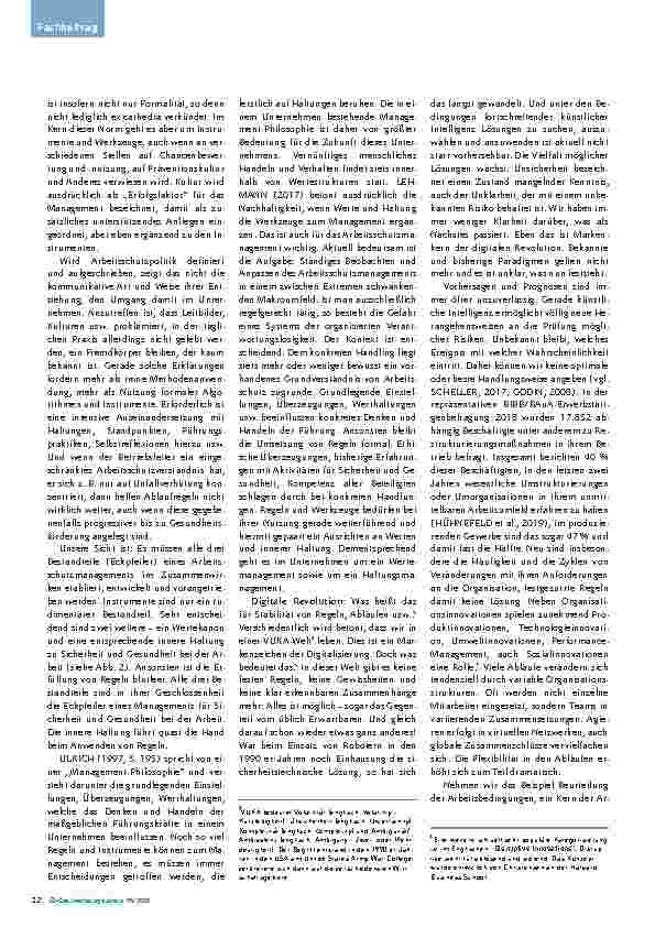 Vorschauseite 5: Arbeitsschutzmanagement in der digitalen Revolution Teil 1: Haltung bringt Qualität für Management zur Sicherheit und Gesundheit.