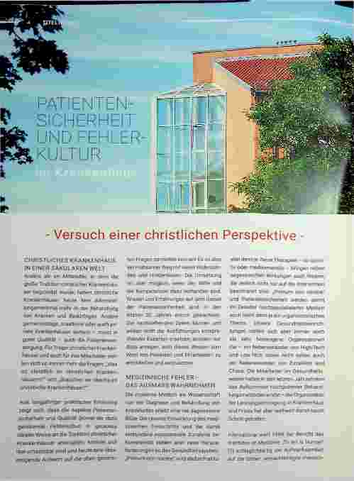 Vorschauseite 1: PATIENTENSICHERHEIT UND FEHLERKULTUR im Krankenhaus