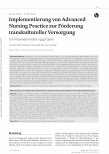 Vorschauseite 1: Implementierung von Advanced Nursing Practice zur Förderung transkultureller Versorgung: Ein Praxisentwicklungsprojekt