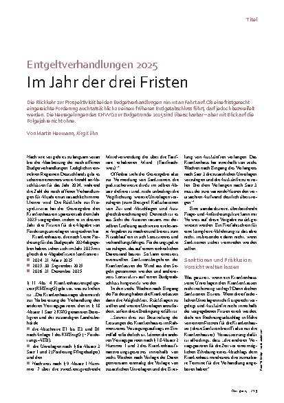 Vorschauseite 1: Entgeltverhandlungen 2025 Im Jahr der drei Fristen