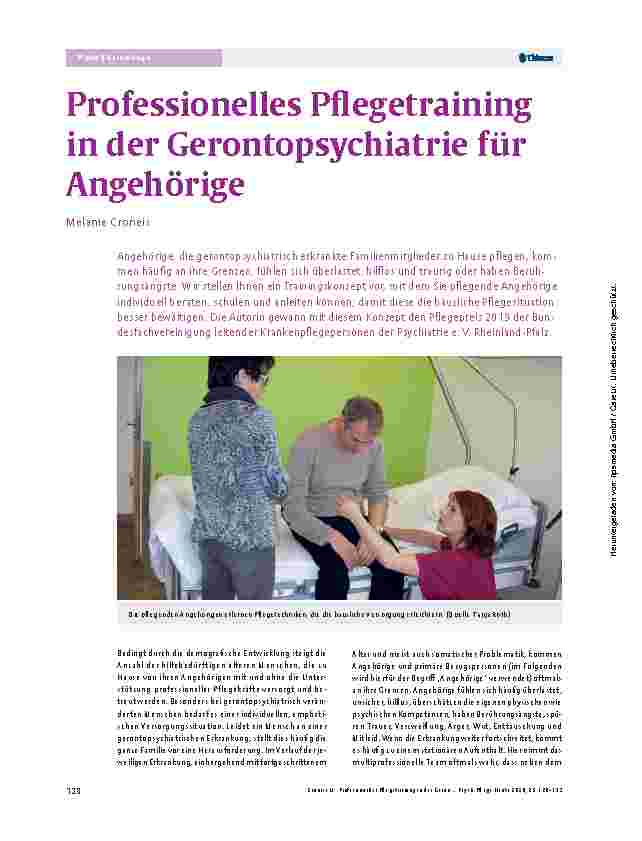 Vorschauseite 1: Professionelles Pflegetraining in der Gerontopsychiatrie für Angehörige