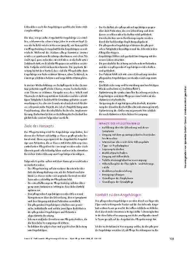 Vorschauseite 2: Professionelles Pflegetraining in der Gerontopsychiatrie für Angehörige