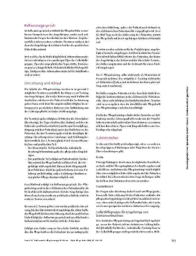 Vorschauseite 4: Professionelles Pflegetraining in der Gerontopsychiatrie für Angehörige
